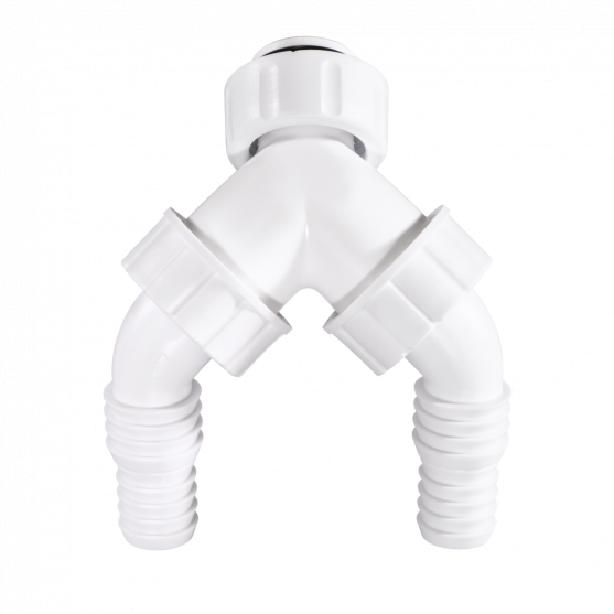 Double Appliance Connection Grommet with Backflow Preventer, for Recessed Siphon