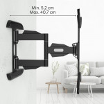 TV držiak na stenu, otočný, naklápateľný, vysúvací, 165 cm (65) do 35 kg