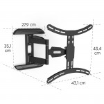 TV držiak na stenu, otočný, naklápateľný, vysúvací, 165 cm (65) do 35 kg