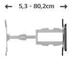 TV nástenný držiak, otočný, vysúvací, dlhé rameno, 165 cm (65), do 25 kg