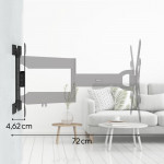 Nástěnný držiak TV Ultraslim, 400x400, pohyblivý, predĺžený, čierny