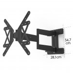 Nástěnný držiak TV Ultraslim, 400x400, pohyblivý, predĺžený, čierny