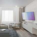 Nástěnný držiak TV Ultraslim, 400x400, pohyblivý, predĺžený, čierny