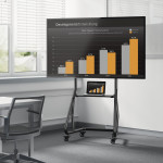 TV stojan Trolley na kolieskach, do 100, výškovo nastaviteľný