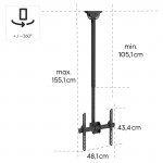 Stropný držiak na TV, otočný, sklopný, 165 cm (65) do 50 kg