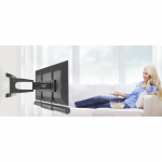 Držiak na soundbar, univerzálny, pevný, na upevnenie na televízor, čierny Držiak na soundbar, univerzálny, pevný, na upevnenie na televízor, čierny