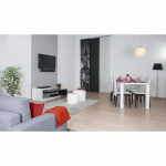 Držiak na soundbar, univerzálny, pevný, na upevnenie na televízor, čierny Držiak na soundbar, univerzálny, pevný, na upevnenie na televízor, čierny