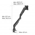 Stolný držiak pre 1 monitor 35, 1 rameno s plynovou pružinou, čierny