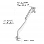 Stolný držiak pre 1 monitor 35, 1 rameno s plynovou pružinou, biely Stolný držiak pre 1 monitor 35, 1 rameno s plynovou pružinou, biely
