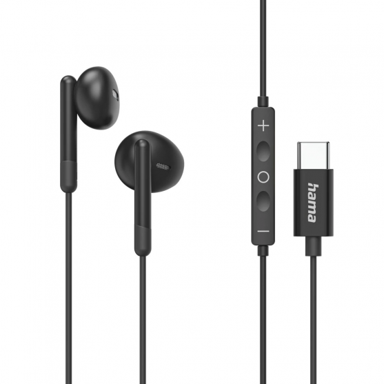 Slúchadlá Classy, do uší, mikrofón, ochrana kábla, USB‑C, čierne Slúchadlá Classy, do uší, mikrofón, ochrana kábla, USB‑C, čierne