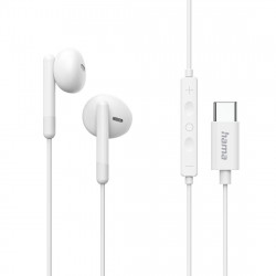 Slúchadlá Classy, do uší, mikrofón, ochrana kábla, USB‑C, biele