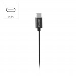 Slúchadlá Curly, do uší, mikrofón, ochrana kábla, USB‑C, čierne