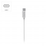 Slúchadlá Curly, do uší, mikrofón, ochrana kábla, USB‑C, biele