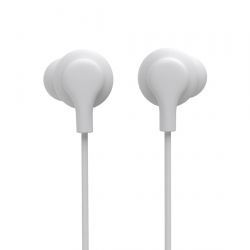 Slúchadlá Popply, do uší, mikrofón, ochrana kábla, 3,5 mm, biele