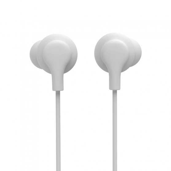 Slúchadlá Popply, do uší, mikrofón, ochrana kábla, 3,5 mm, biele Slúchadlá Popply, do uší, mikrofón, ochrana kábla, 3,5 mm, biele