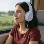 Slúchadlá Fun C, On‑Ear, mikrofón, jednostranný kábel, USB‑C, biele