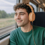 Slúchadlá Fun C, On‑Ear, mikrofón, jednostranný kábel, USB‑C, oranžové