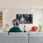 Televízne slúchadlá, Over‑Ear, kábel 6 m, regulácia hlasitosti