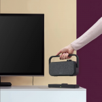Reproduktory k televízoru, 2,4 GHz stanica + Bluetooth®, prenosné, stereo Reproduktory k televízoru, 2,4 GHz stanica + Bluetooth®, prenosné, stereo