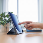 Fold Clear, puzdro pre Samsung Galaxy Tab A9+ 11, tmavomodré