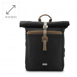Laptopový batoh Silvan, rolltop, udržateľný, do 41 cm (16,2), čierny