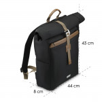 Laptopový batoh Silvan, rolltop, udržateľný, do 41 cm (16,2), čierny