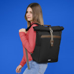 Laptopový batoh Silvan, rolltop, udržateľný, do 41 cm (16,2), čierny