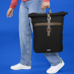 Laptopový batoh Silvan, rolltop, udržateľný, do 41 cm (16,2), čierny