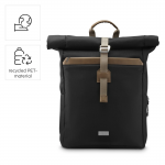 Laptopový batoh Silvan, rolltop, udržateľný, do 41 cm (16,2), čierny