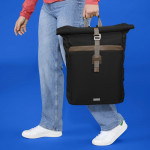 Laptopový batoh Silvan, rolltop, udržateľný, do 41 cm (16,2), čierny