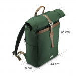 Laptopový batoh Silvan, rolltop, udržateľný, do 41 cm (16,2), zelený
