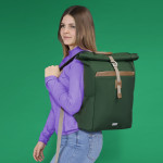Laptopový batoh Silvan, rolltop, udržateľný, do 41 cm (16,2), zelený