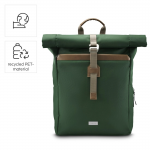 Laptopový batoh Silvan, rolltop, udržateľný, do 41 cm (16,2), zelený