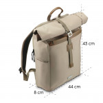 Laptopový batoh Silvan, Rolltop, udržateľný, do 41 cm (16,2), béžový