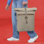 Laptopový batoh Silvan, Rolltop, udržateľný, do 41 cm (16,2), béžový