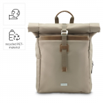 Laptopový batoh Silvan, Rolltop, udržateľný, do 41 cm (16,2), béžový