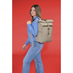Laptopový batoh Silvan, Rolltop, udržateľný, do 41 cm (16,2), béžový
