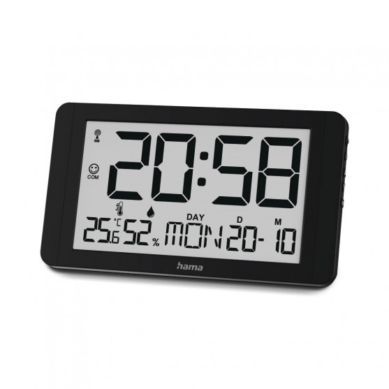 Digitálne hodiny Kuba, DCF, teplomer/hygrometer, čierne Digitálne hodiny Kuba, DCF, teplomer/hygrometer, čierne
