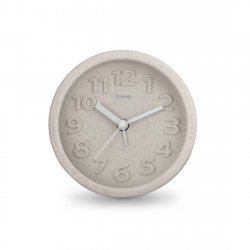 Budík Fuerteventura, Ø 12 cm, 3D číslice, tichý, béžový