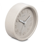 Budík Fuerteventura, Ø 12 cm, 3D číslice, tichý, béžový Budík Fuerteventura, Ø 12 cm, 3D číslice, tichý, béžový