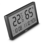 Digitálny teplomer/vlhkomer Lombok, DCF, stojan/záves, čierny