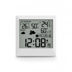 Meteostanica Palawan, vonk. senzor, rádiová, budík, tepl./vlhkosť, biela