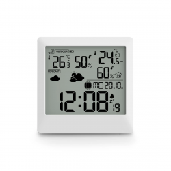 Meteostanica Palawan, vonk. senzor, rádiová, budík, tepl./vlhkosť, biela
