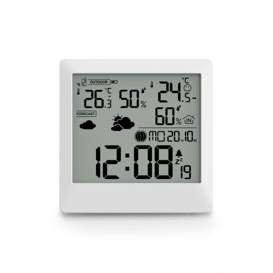 Meteostanica Palawan, vonk. senzor, rádiová, budík, tepl./vlhkosť, biela Meteostanica Palawan, vonk. senzor, rádiová, budík, tepl./vlhkosť, biela