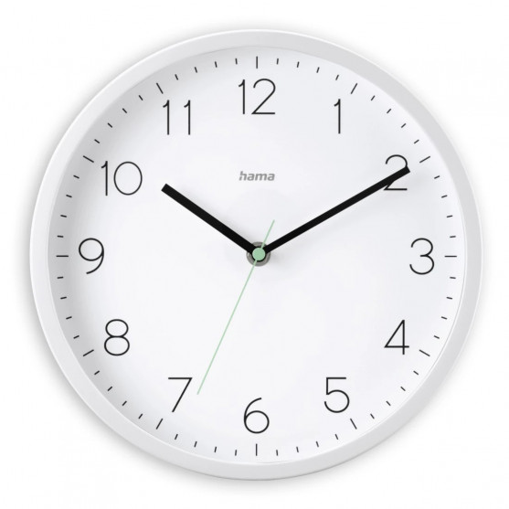 DCF rádiom riadené nástenné hodiny Menorca, analógové, Ø 25 cm, biele