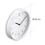 DCF rádiom riadené nástenné hodiny Menorca, analógové, Ø 25 cm, biele