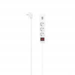 Rozvodná lišta, 3-násobná, USB-A 17W, vypínač, 1,4 m, biela