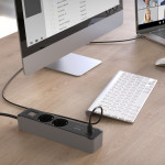 Predlžovací kábel 2 zásuvky, USB‑C/A 65 W, PD, vypínač, 1,4 m Predlžovací kábel 2 zásuvky, USB‑C/A 65 W, PD, vypínač, 1,4 m