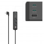Predlžovací kábel 2 zásuvky, USB‑C/A 65 W, PD, vypínač, 1,4 m Predlžovací kábel 2 zásuvky, USB‑C/A 65 W, PD, vypínač, 1,4 m