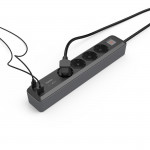 Power Strip, 4-Way, USB-C/A 65 W, PD, Switch, 1.4 m, black/grey